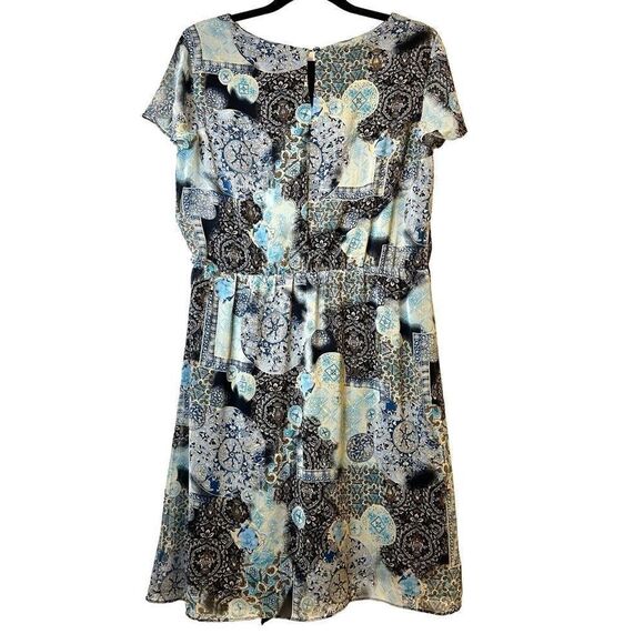 Emma And Michelle Paisley Ruffled Multicolor Sheath Knee Length Dress 12 - Picture 2 of 4